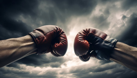 Boxing fight gloves. boxing sport. Generate AIの素材