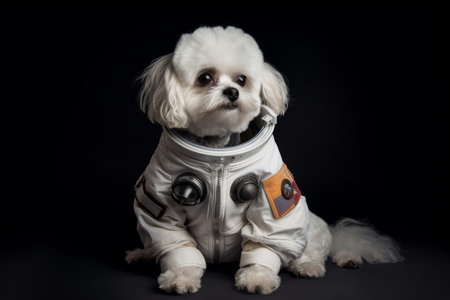 dog space suit puppy. domestic pug. Generate AIの素材