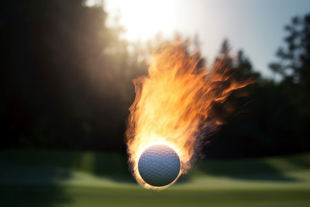 golf ball fire. game play. Generate AIの素材