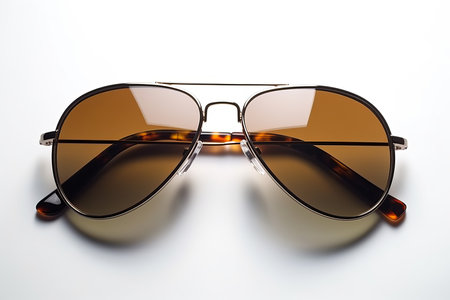 Stylish aviator sunglasses brown. style wear. Generate AIの素材