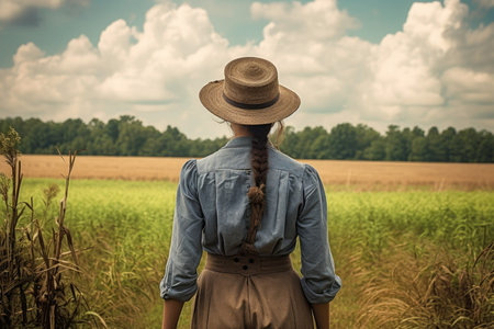 american farmer woman. farm agriculture. Generate AIの素材