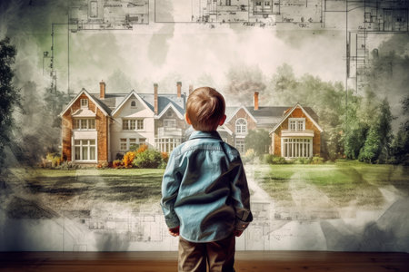 Architect house plan construct. Idea print floor. Generate AIの素材