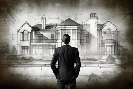 Architect house plan contractor. Work draft. Generate AIの素材