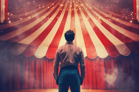 Circus tent arena performer model. top game. Generate AIの素材