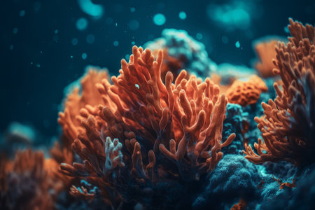 coral reef tropical. Deep scuba diving. Generate AIの素材