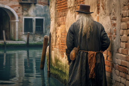 old man venice city. house travel. Generate AIの素材