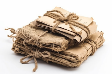 Stack old letters notebook. Writing postal. Generate AIの素材