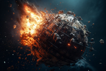 Apocalypse space cosmic. Star energy meteor. Generate AIの素材