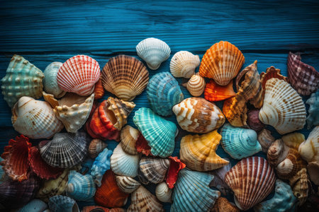 colorful seashell. ocean travel marine. Generate AIの素材