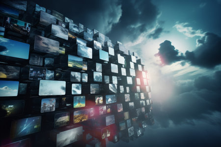 Cloud based media storage. data business. Generate AIの素材