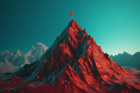 digital mountain flag. Digital flag vision. Generate AIの素材