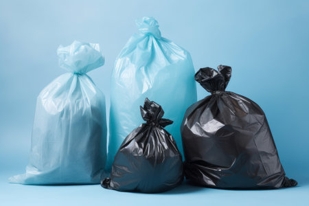 Trash bag garbage bin. people ecology. Generate AIの素材