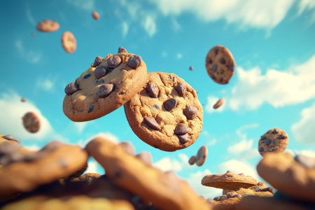 Chocolate chip cookies. food sweet. Generate AIの素材