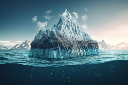 Iceberg business concept. risk man finance. Generate AIの素材