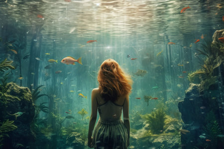 undersea world. water active. Generate AIの素材