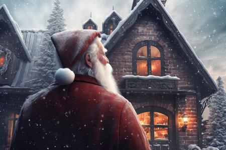old man santa claus house. people holiday. Generate AIの素材