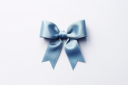 Blue ribbon bow. Gift color holiday. Generate AIの素材