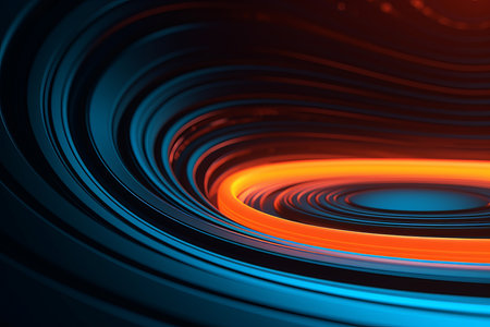 Abstract futuristic circle space background. leak city. Generate AIの素材