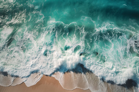 ocean waves. Tropical sunny day. Generate AIの素材