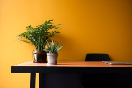 office table plant workplace. paster interior. Generate AIの素材
