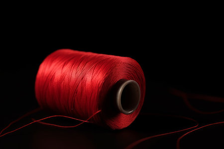 Red needle fabric. Color rail line. Generate AIの素材
