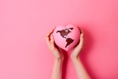 woman heart planet. world nature. Generate AIの素材