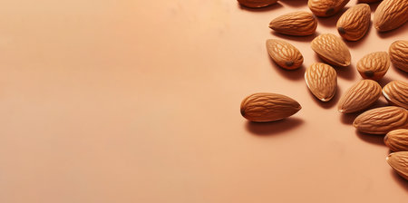 Almond banner. food falling product. Generate AIの素材