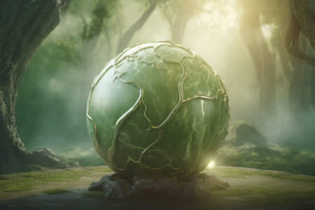 Green prediction ball. crystal sphere. Generate AIの素材