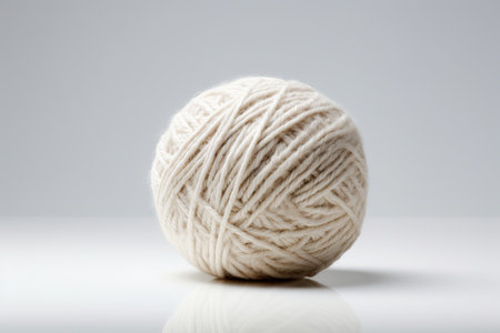 Ball wool white textile. fabric yarn. Generate AIの素材