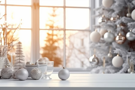 Christmas day background morning. house interior. Generate AIの素材