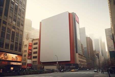 modern city building billboard wall. Empty screen. Generate AIの素材