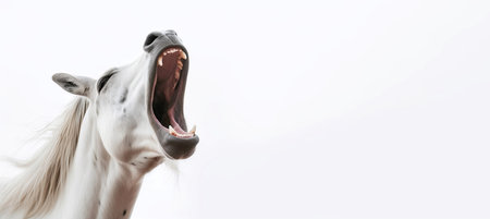 horse screaming banner. nose lips. Generate AIの素材