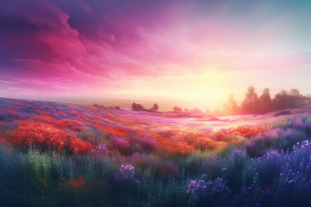 Panoramic colorful composition nature. sky abstract. Generate AIの素材