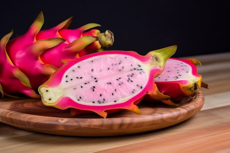cut dragon fruit asian. leaf health nutrition. Generate AIの素材