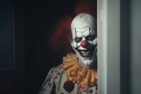 creepy clown. Circus party horror. Generate AIの素材