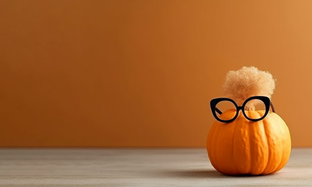 Pumpkin with sunglasses celebration. Horror october. Generate AIの素材