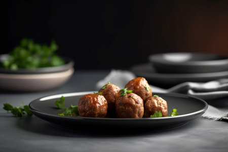 Cooked meatballs. Beef food chicken. Generate AIの素材