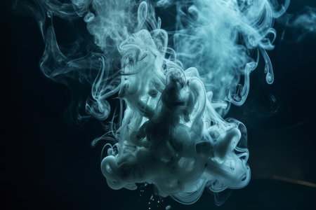 Gray smoke. Gray effect steam. Generate AIの素材