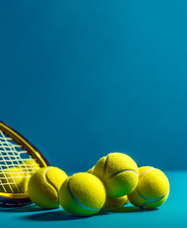 Tennis ball vertical banner. Fun workout. Generate AIの素材