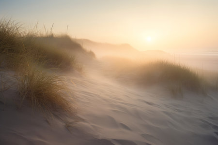 Minimalism sand dune. beach valley. Generate AIの素材