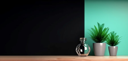 Kitchen interior plant pot banner. modern decor. Generate AIの素材