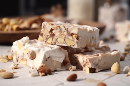 Nutty nougat food. candy board. Generate AIの素材