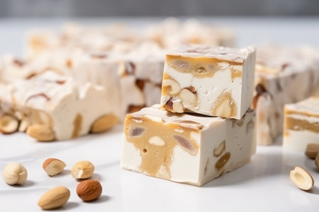 Nutty nougat candy. food dessert. Generate AIの素材