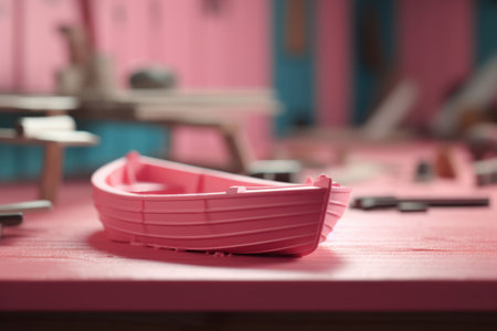 pink boat. nature spaceship. Generate AIの素材