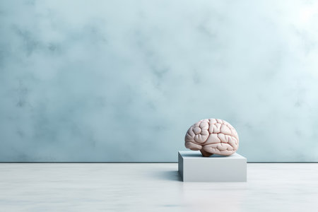 Brain mockup banner. Check education. Generate AIの素材