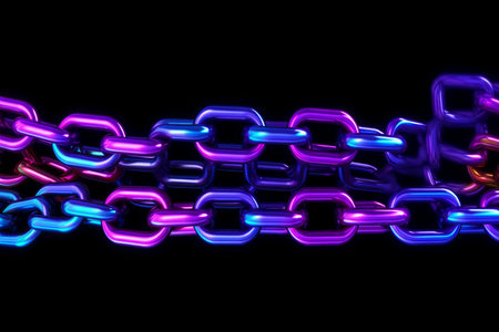 Block chain neon. economy money cash. Generate AIの素材