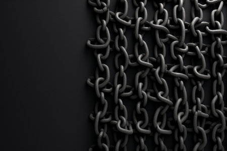 Block chain black color. electronic money. Generate AIの素材