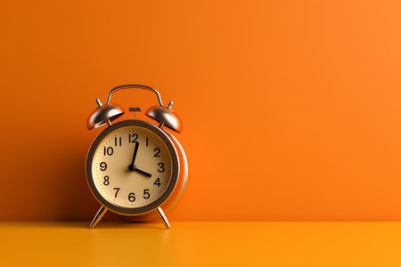 Clock deadline orange background. day modern. Generate AIの素材