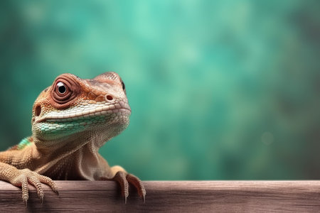 Lizard view colorful background. Eye predator. Generate AIの素材