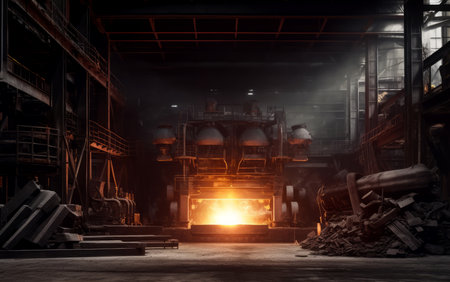 metallurgy mockup background. hot fire. Generate AIの素材